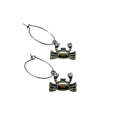 earings steel hoops with crubs